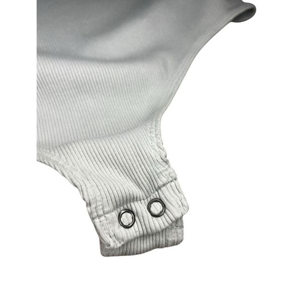 Express One Eleven Women’s Large Bodysuit Ribbed Light Blue Cage Back - Picture 2 of 6